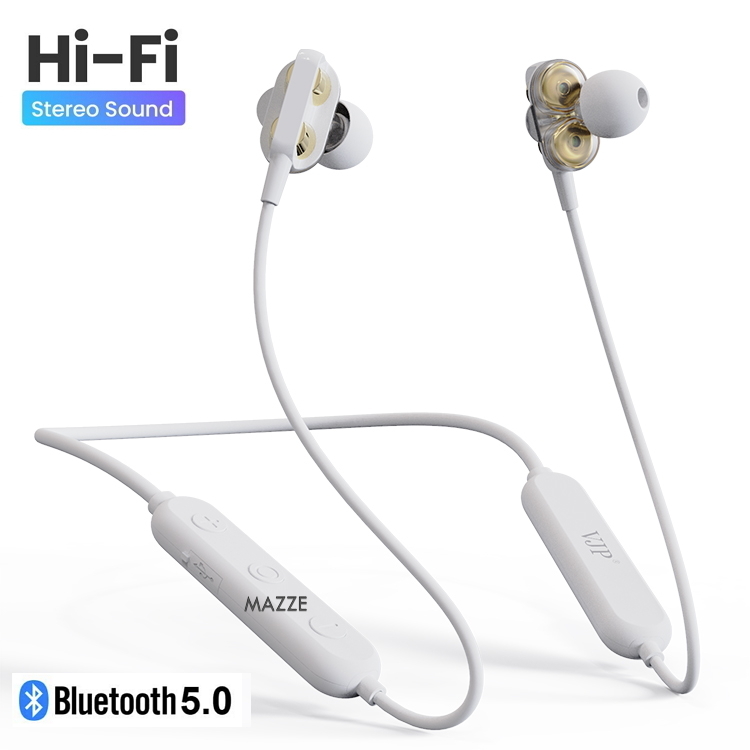

Беспроводные Наушники Спортивные Вакуумные Bluetooth 5.0 HiFi Гарнитура с микрофоном для Бега Тренировок Телефона Смартфона BT02-VJP White