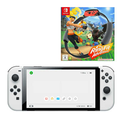 

Набор Консоль Nintendo Switch OLED Model HEG-001 64GB White Новый + Игра Ring Fit Adventure