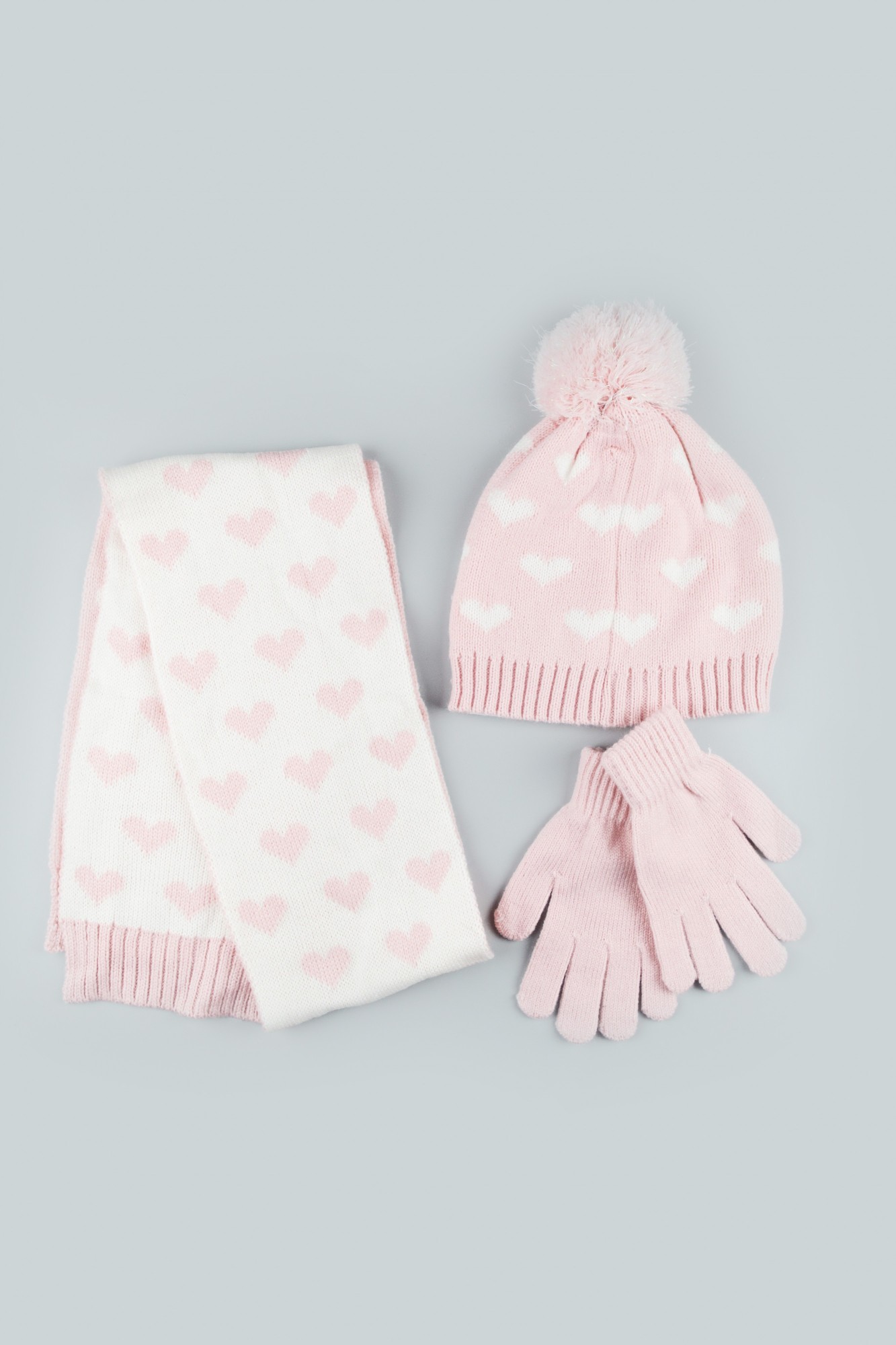 

Комплект шапка, шарф, перчатки Primark M/L розовый 2005338280208