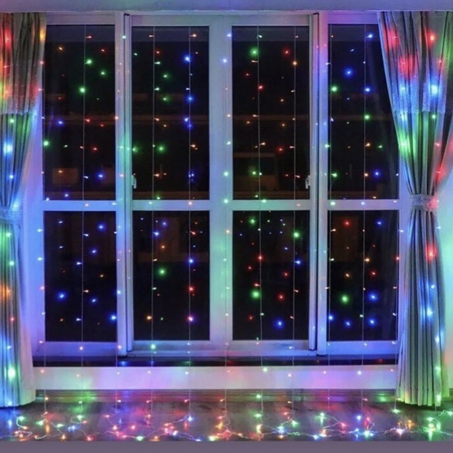 

Гирлянда Водопад Alphatrade 3*2 м, 480LED, + статика, прозрачный провод, разноцветный