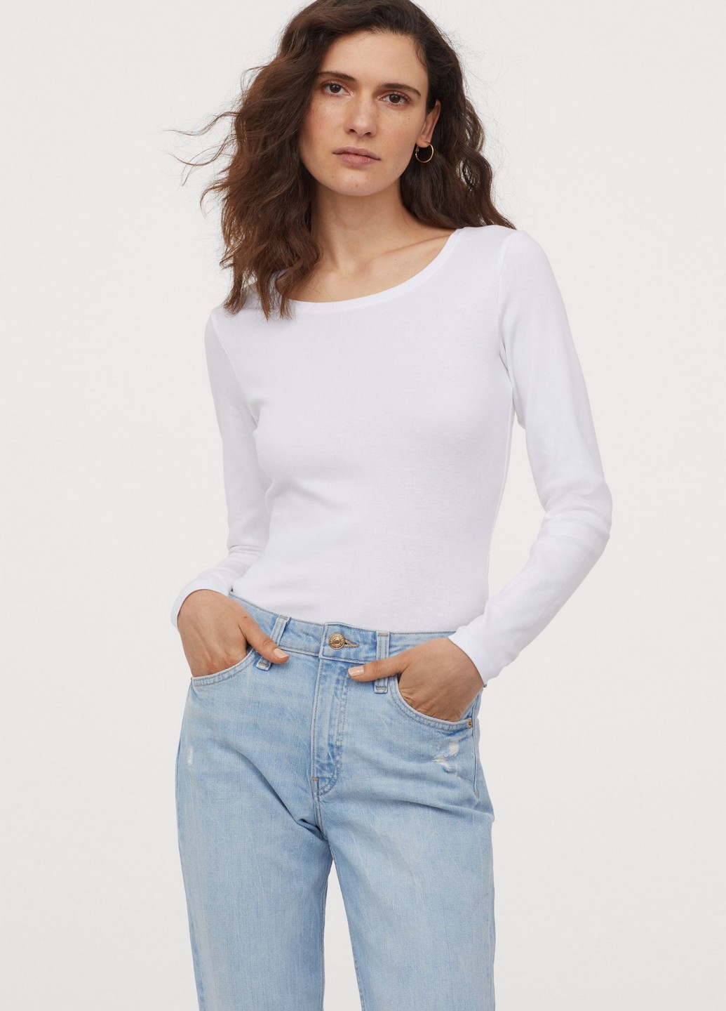 

Лонгслив H&M L Белый 0516000_бел