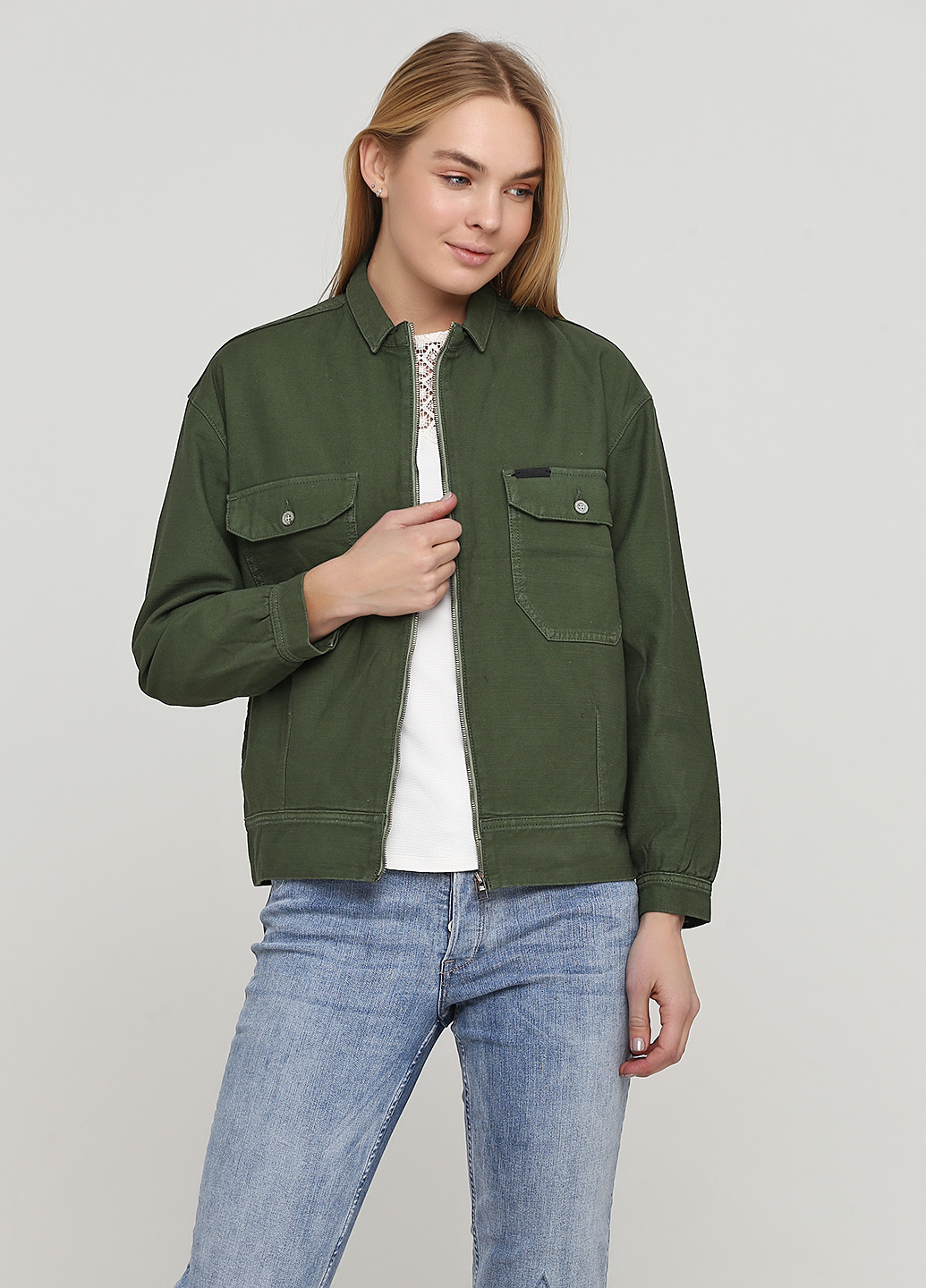 

Джинсовая куртка H&M 38 Хаки 0-1122