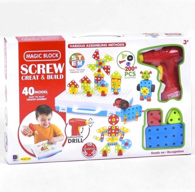 

Игрушка Мозаика на шурупах ББ Стройтехника 661-359 200 деталей