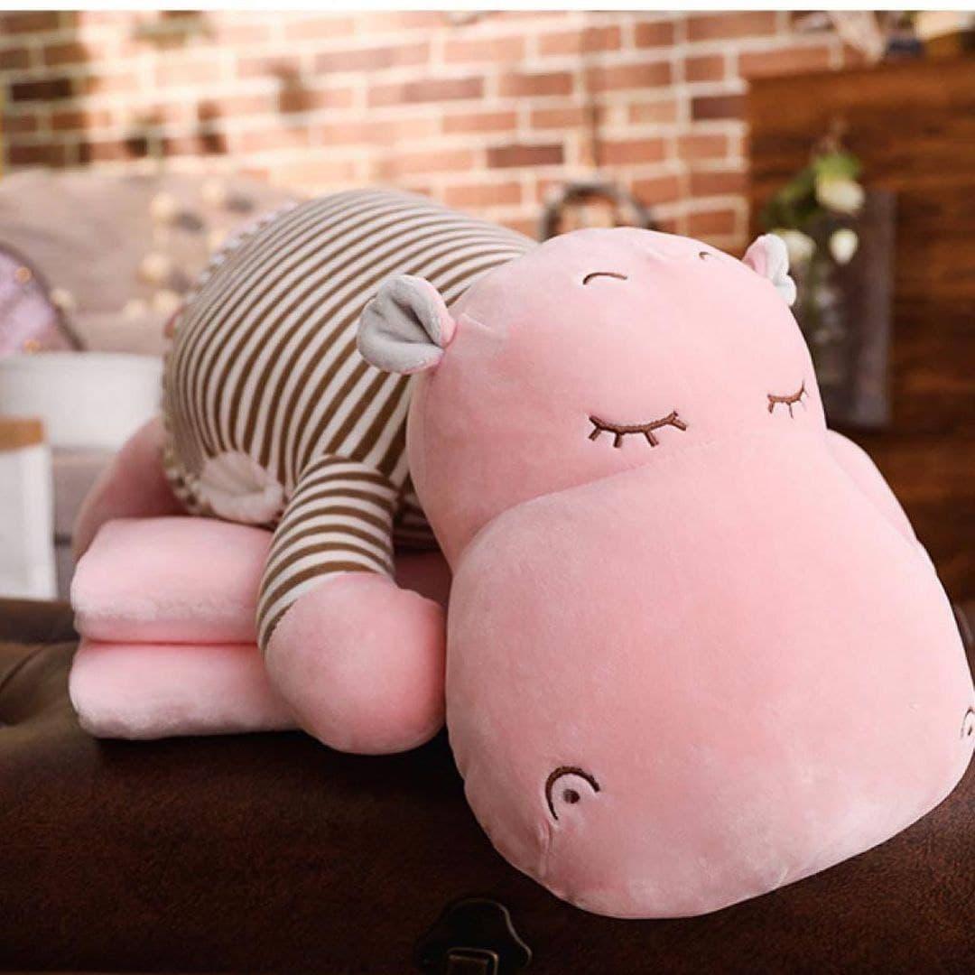 

Плед-игрушка 3в1 Malloory Home Бегемот AAC-50435 145х110 см розовая