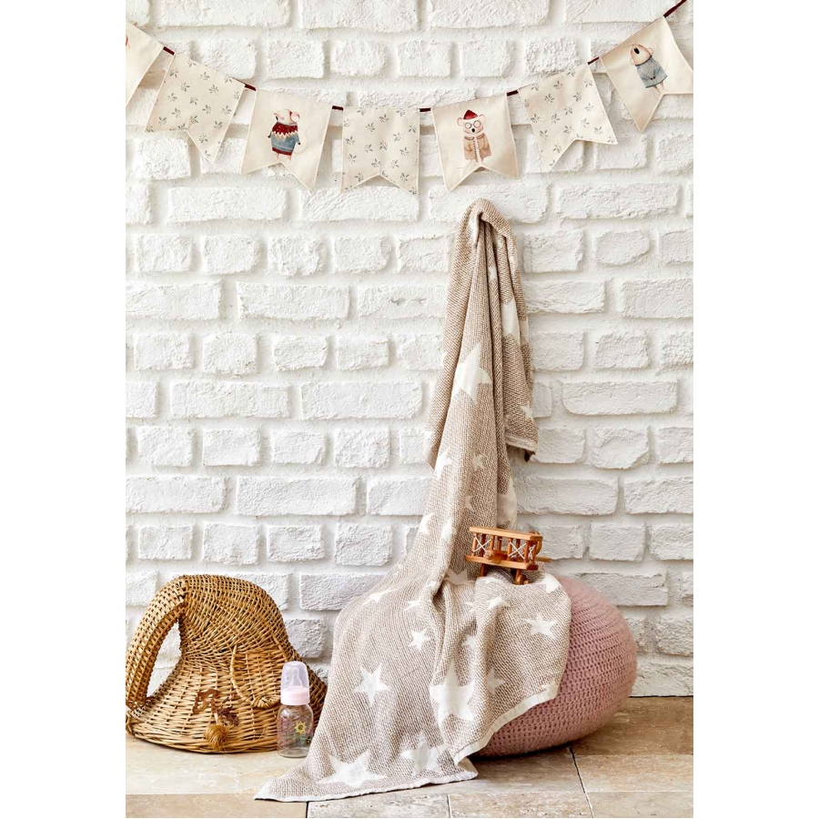 

Покрывало детское пике Baby star Karaca Home 80х120 Бежевый