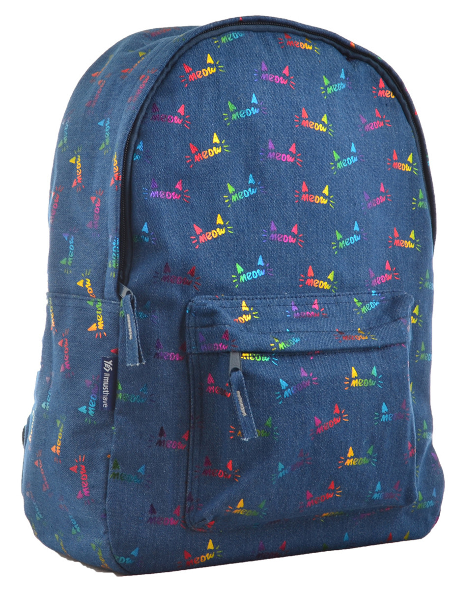 

Рюкзак молодежный YES ST-18 Jeans Meow, 41x30x13.5 джинс (555414)