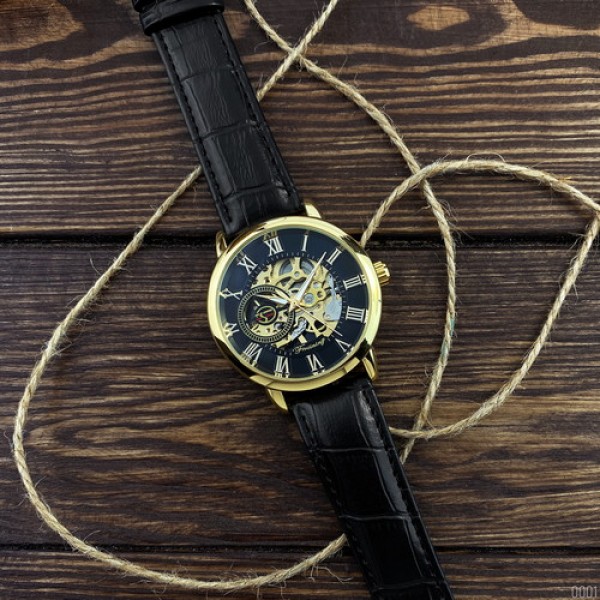 

Мужские часы наручные Forsining 8099 N Black-Gold-Black