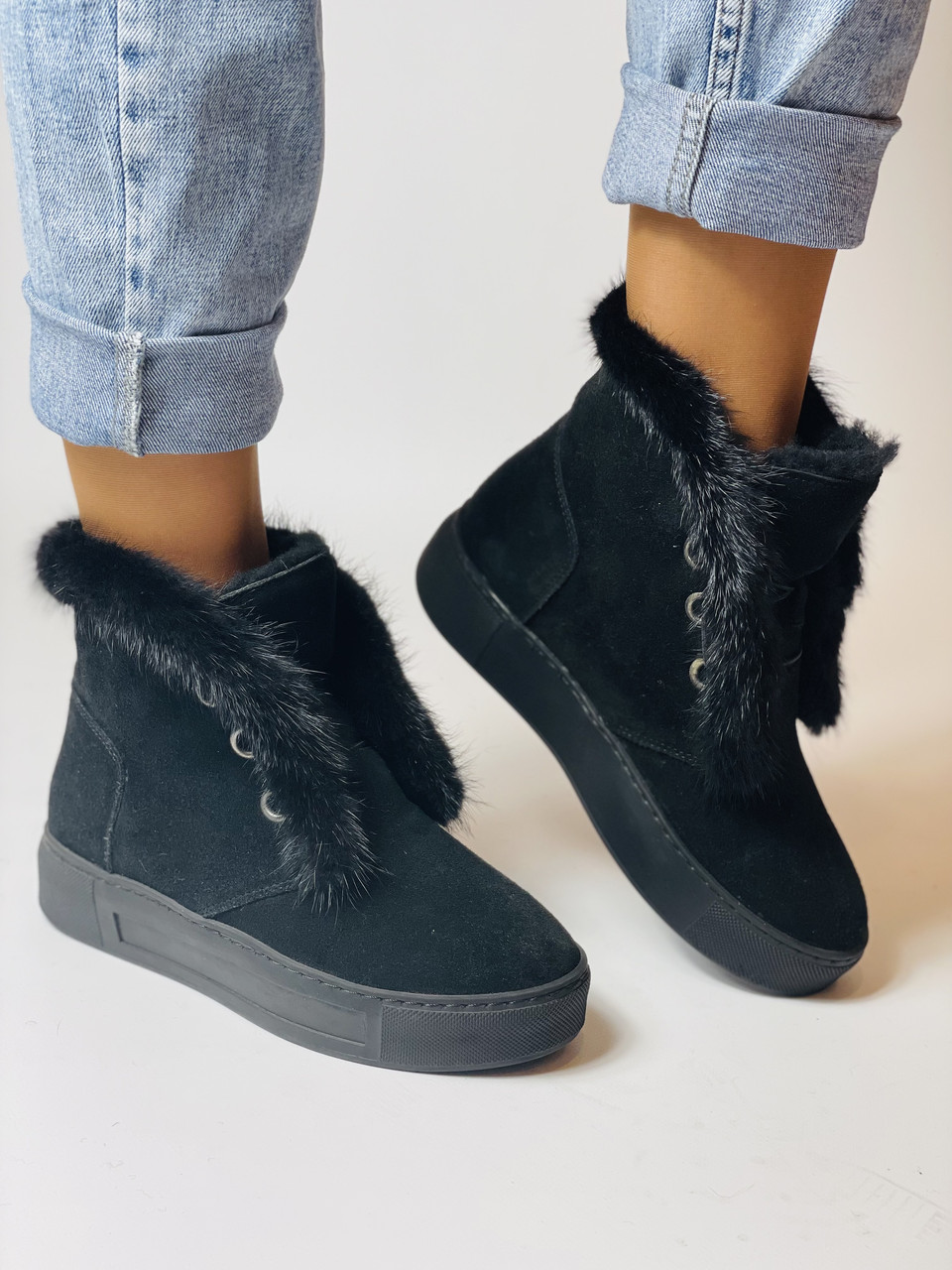 

Зимние женские ботинки Evromoda 37 Чёрные 2739