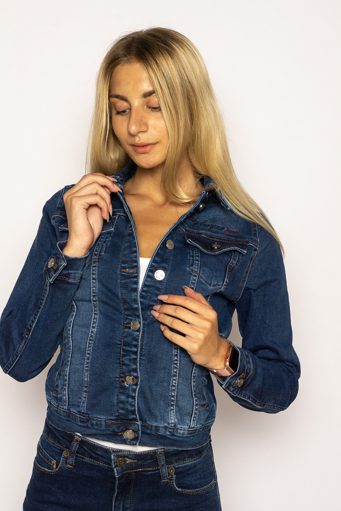

Куртка женская с легкими потертостями Time of Style 134P3335 S Синий