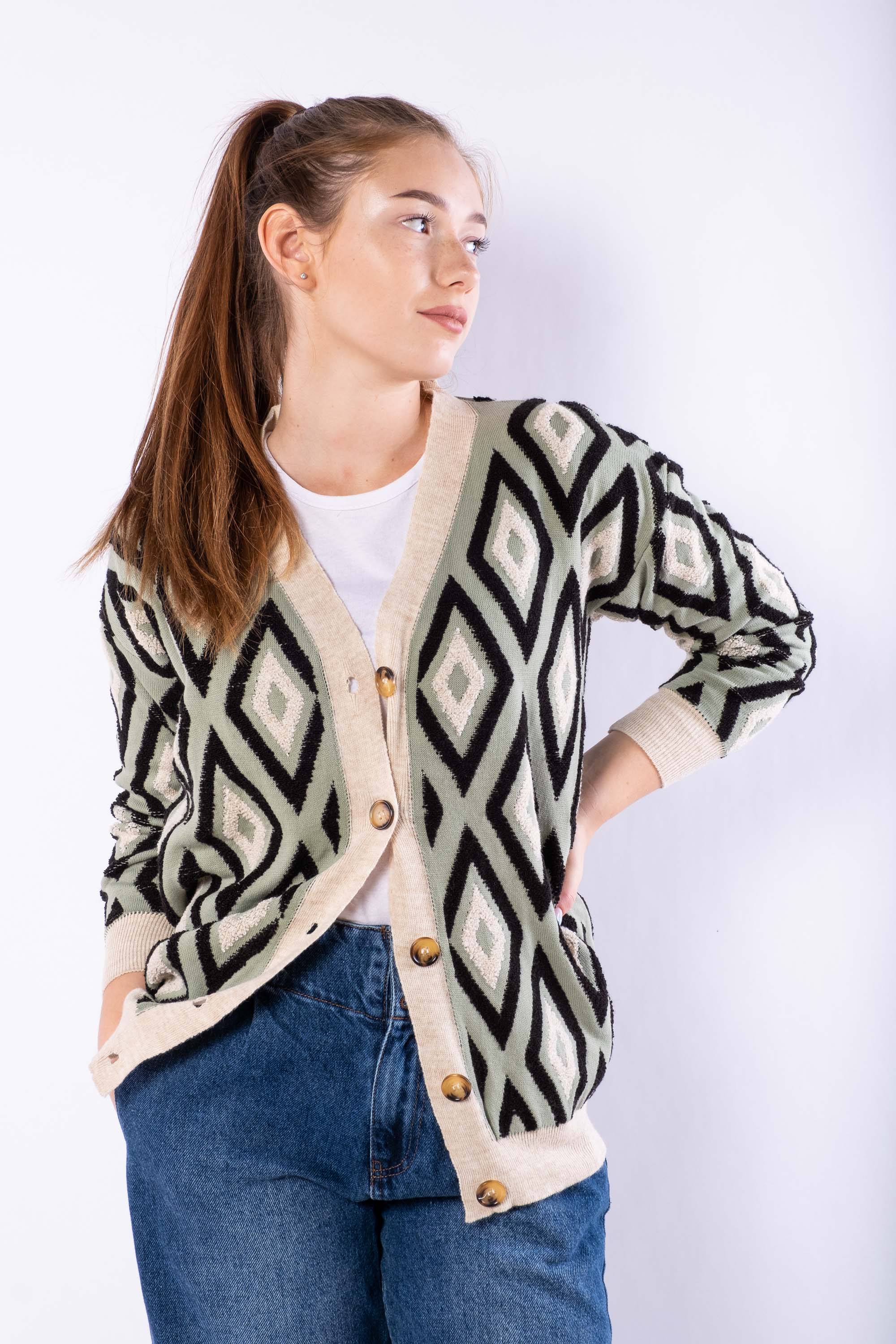 

Кардиган женский Time of Style 646F14002  Оливково-бежевый, Кардиган женский Time of Style 646F14002 M Оливково-бежевый