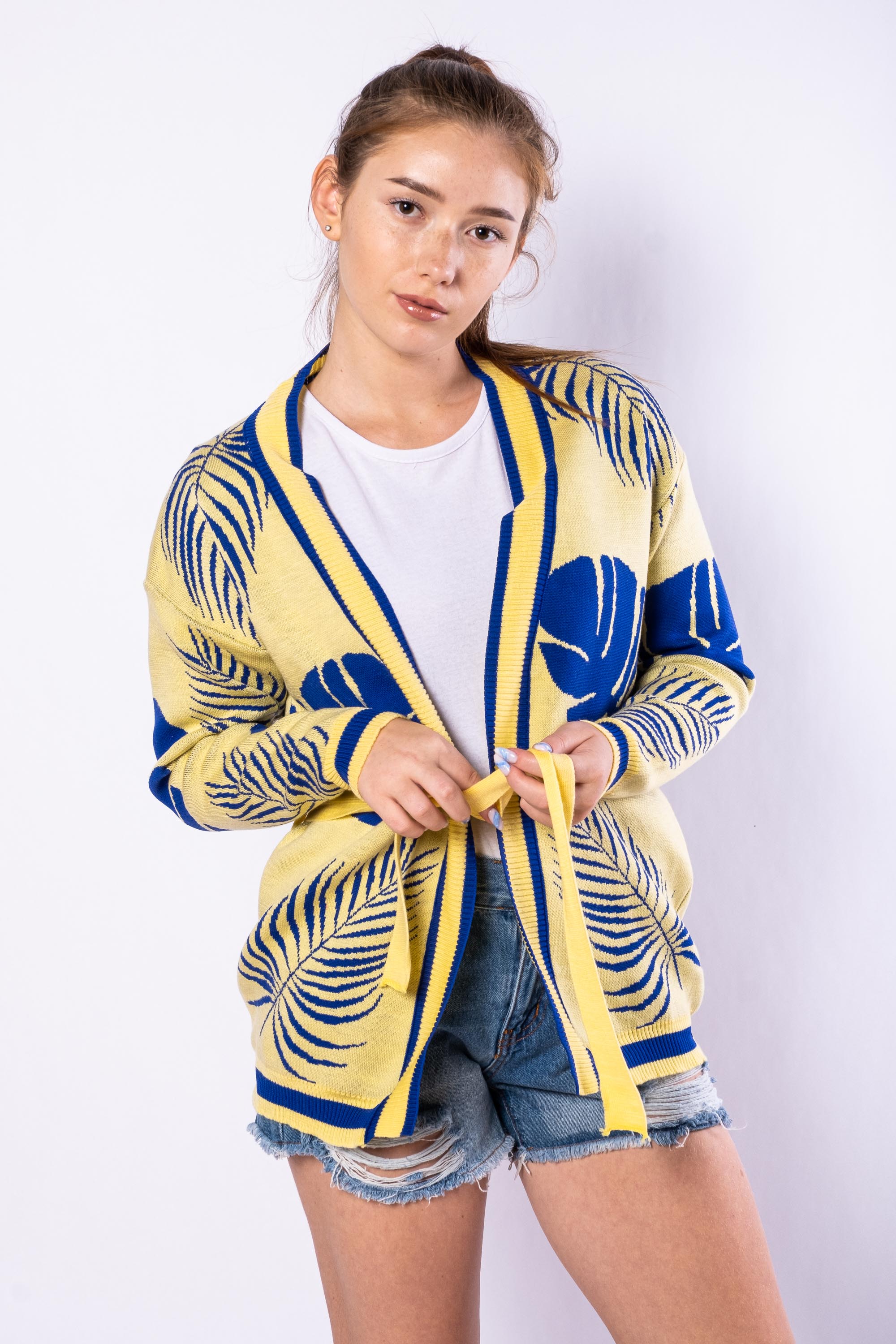 

Кардиган женский Time of Style 646F2336  Желто-синий, Кардиган женский Time of Style 646F2336 M Желто-синий