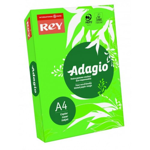 

Бумага цветная Rey Adagio A4 картон 160 г/м2 250 л темно-зеленая интенсив 52 16.7418