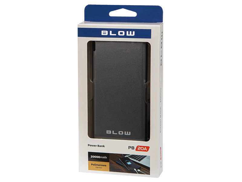 

Зарядное устройство портативное Power Bank Blow 20000mAh 2xUSB PB20А серебристый 81-130#