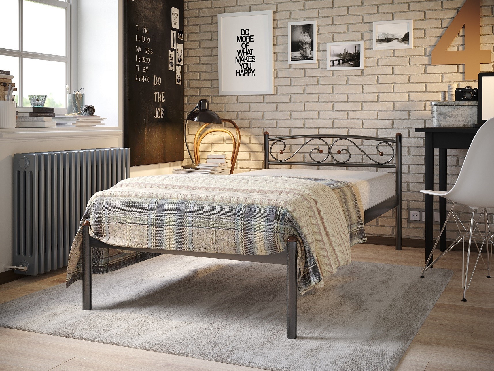 

Кровать металлическая Verona-1 200х80 см Черный