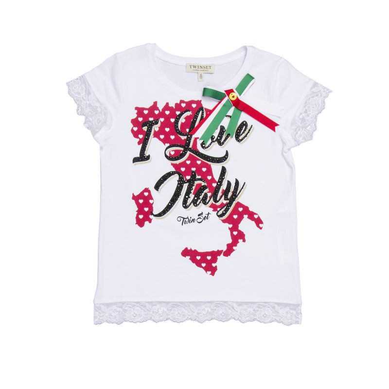 

Футболка «I Love Italy» TWIN SET 140 см Белый 72FE