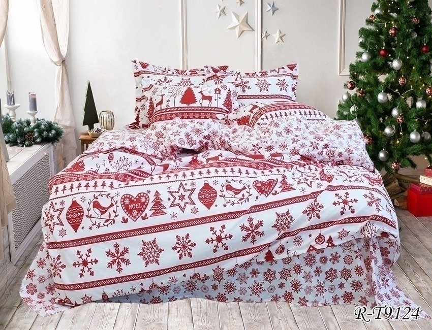 

Постельное белье новогоднее ранфорс TAG R-T9124 Полуторный