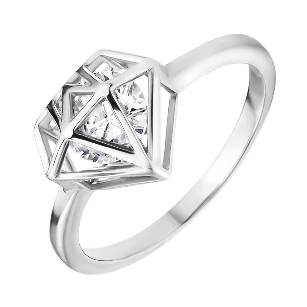 

Серебряное кольцо с фианитом 000116323 17.5 размера