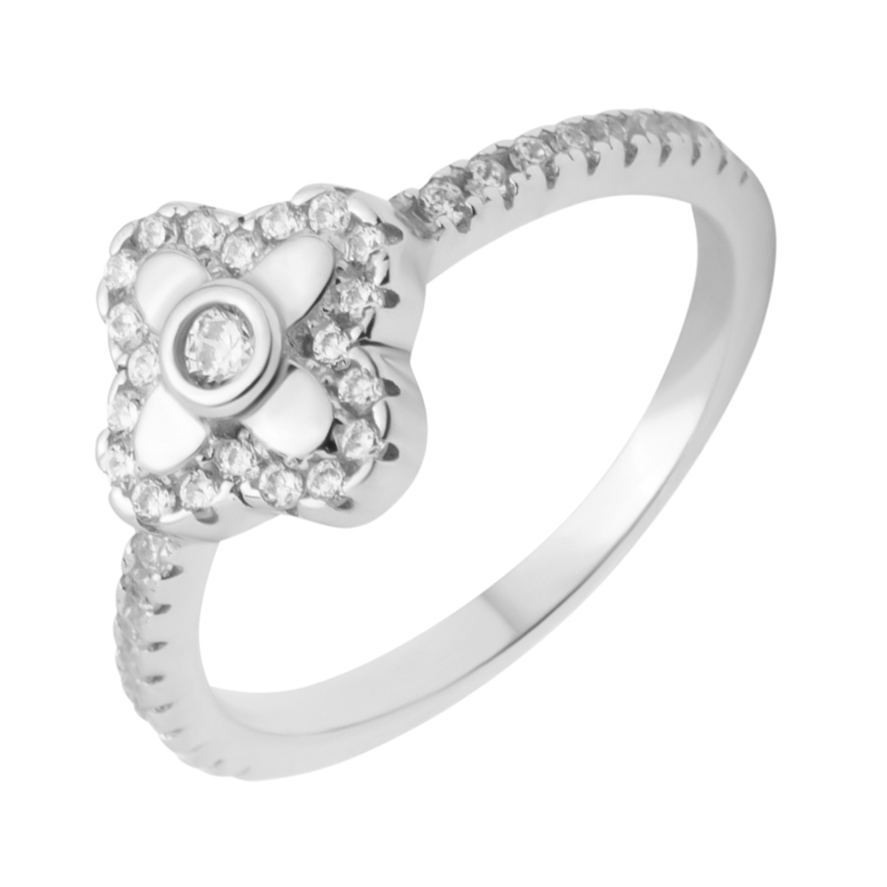 

Серебряное кольцо с фианитами 000118409 16 размера