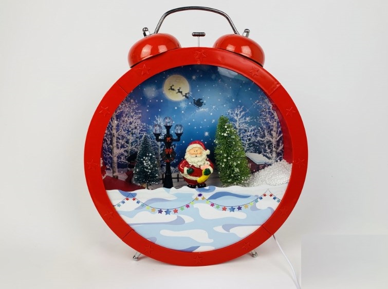 

Новогодний украшение "Будильник" от батареей Красный