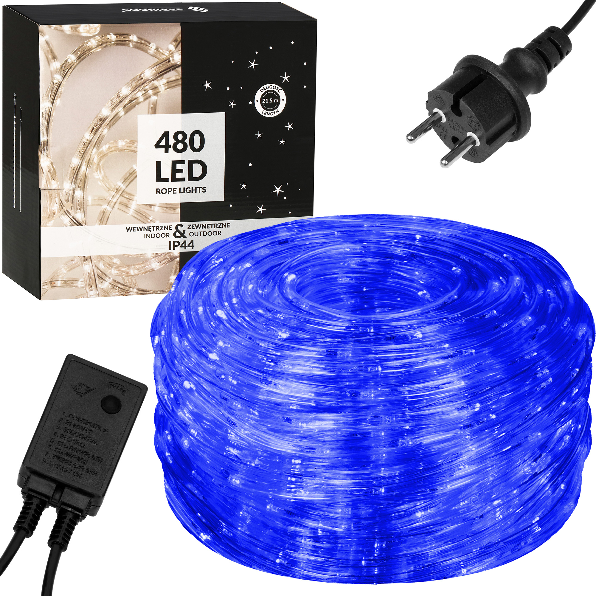 

Гірлянда дюралайт вулична (зовнішня) Springos Rope Lights 20 м 480 LED CL1207 Blue