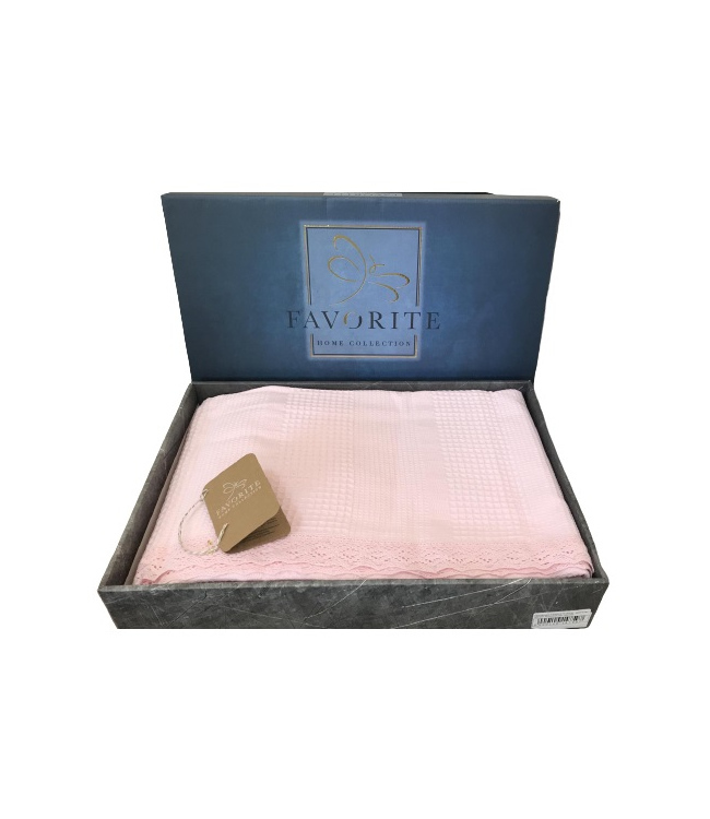 

Вафельная простынь Пике Favorite Gold 160*220 см розовый