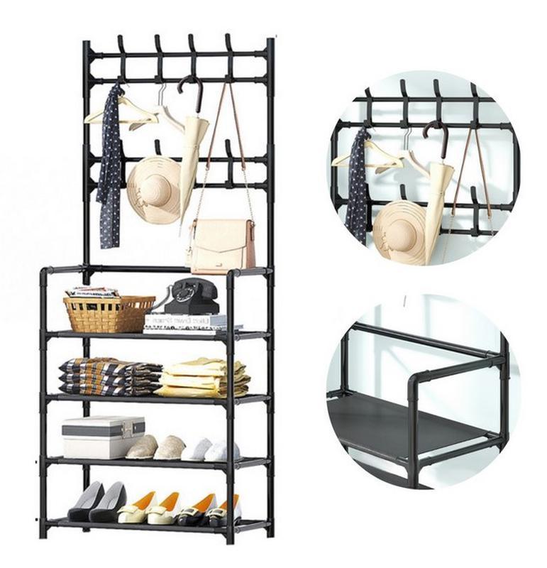 

Вішалка для одягу UKC Clothes Rack з полицями і гачками