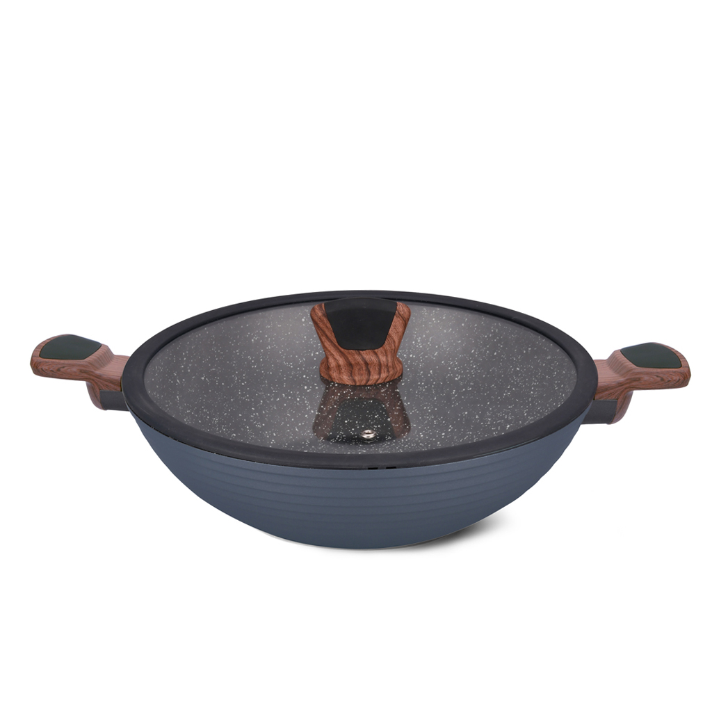 

Вок Fissman DIAMOND GREY 3,6 л со стеклянной крышкой