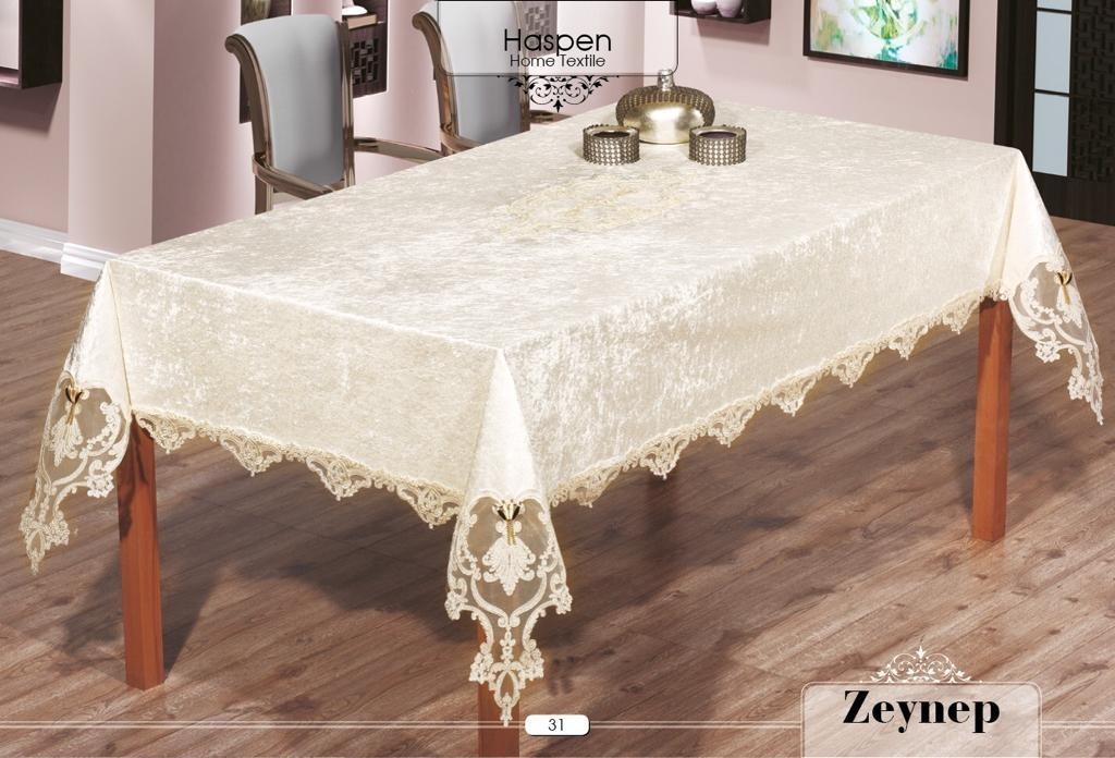 

Турецкая скатерть Haspen Zeynep Молочный 160x220см (S010)