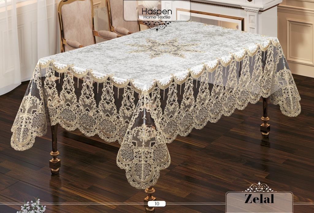 

Турецкая скатерть Haspen Zelal Кофейный 160x220см (S013)