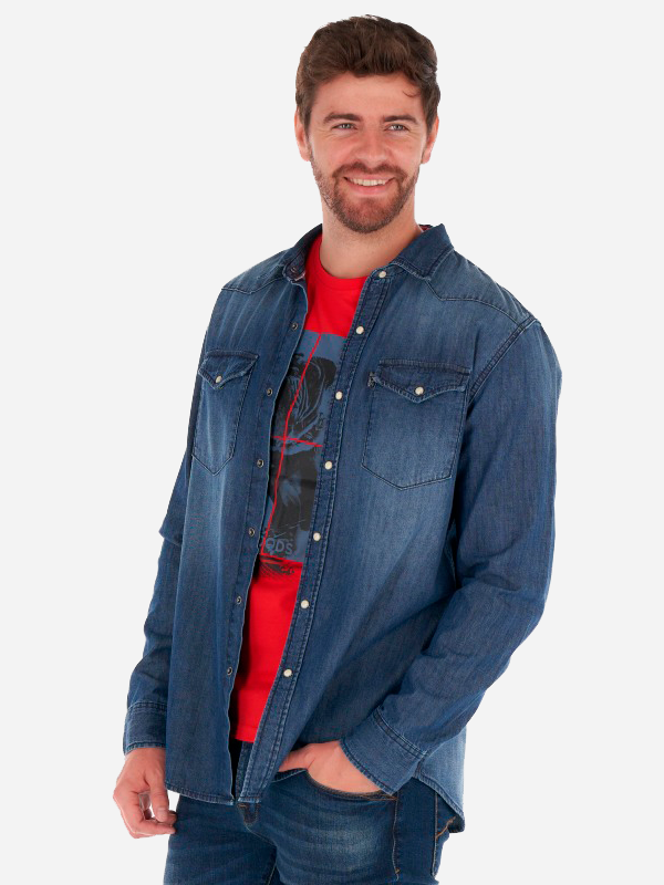 

Рубашка джинсовая Lee Cooper 50295086-249  Mid blue, Рубашка джинсовая Lee Cooper 50295086-249 M Mid blue