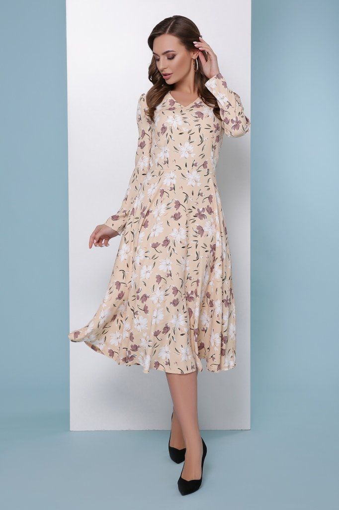 

Платье Maximoda ЕMS1815 бежевый  в принт, Платье Maximoda ЕMS1815 бежевый 48 в принт