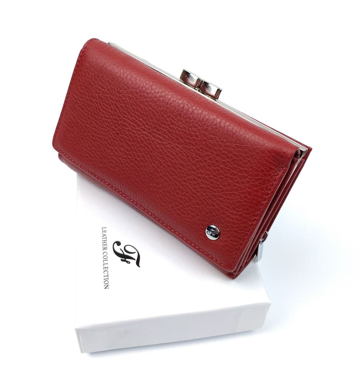 

Практичный женский кошелек из натуральной кожи Salfeite F-2155-RED красный