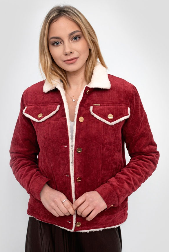 

Куртка DASTI Denim на овчине малиновая, Куртка DASTI Denim на овчине малиновая S