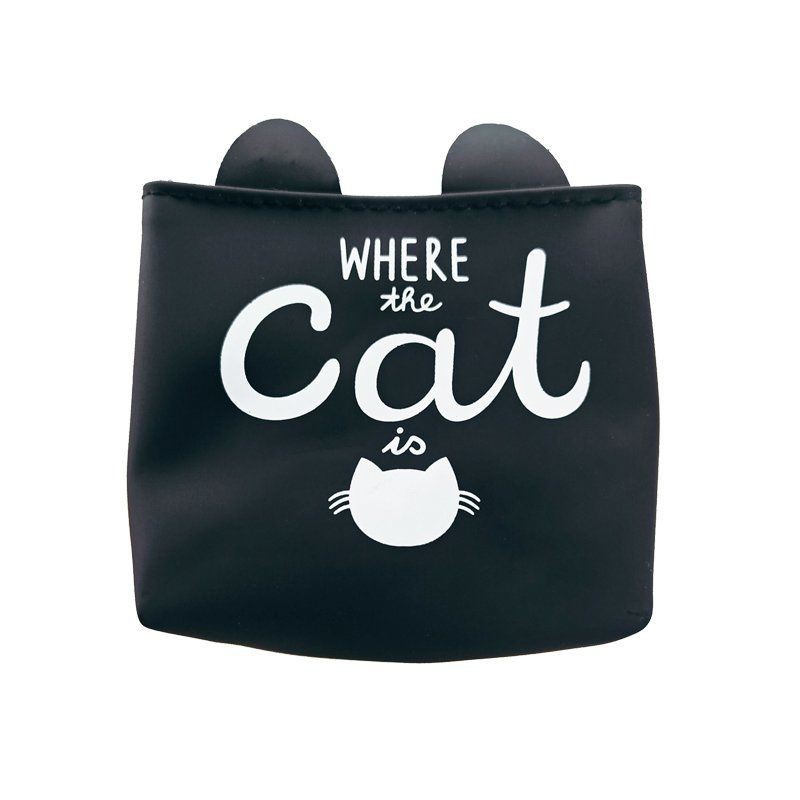 

Кошелек силиконовый эко "Where the Cat is", размер 11x9 см, цвет черный Cosmo Shop