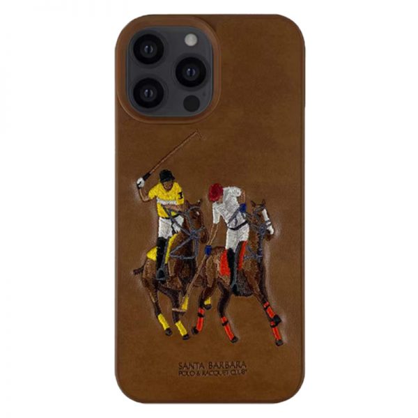 

Коричневый кожаный чехол Santa Barbara Polo Jockey для iPhone 13 Pro