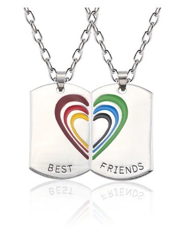 

Парные кулоны для друзей радуга - best friends металлические кулоны Rainbow
