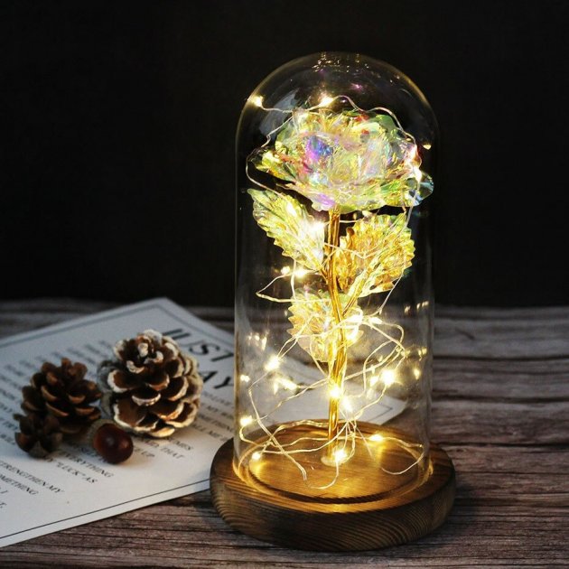 

Вечная роза в колбе с LED подсветкой Forever Rose