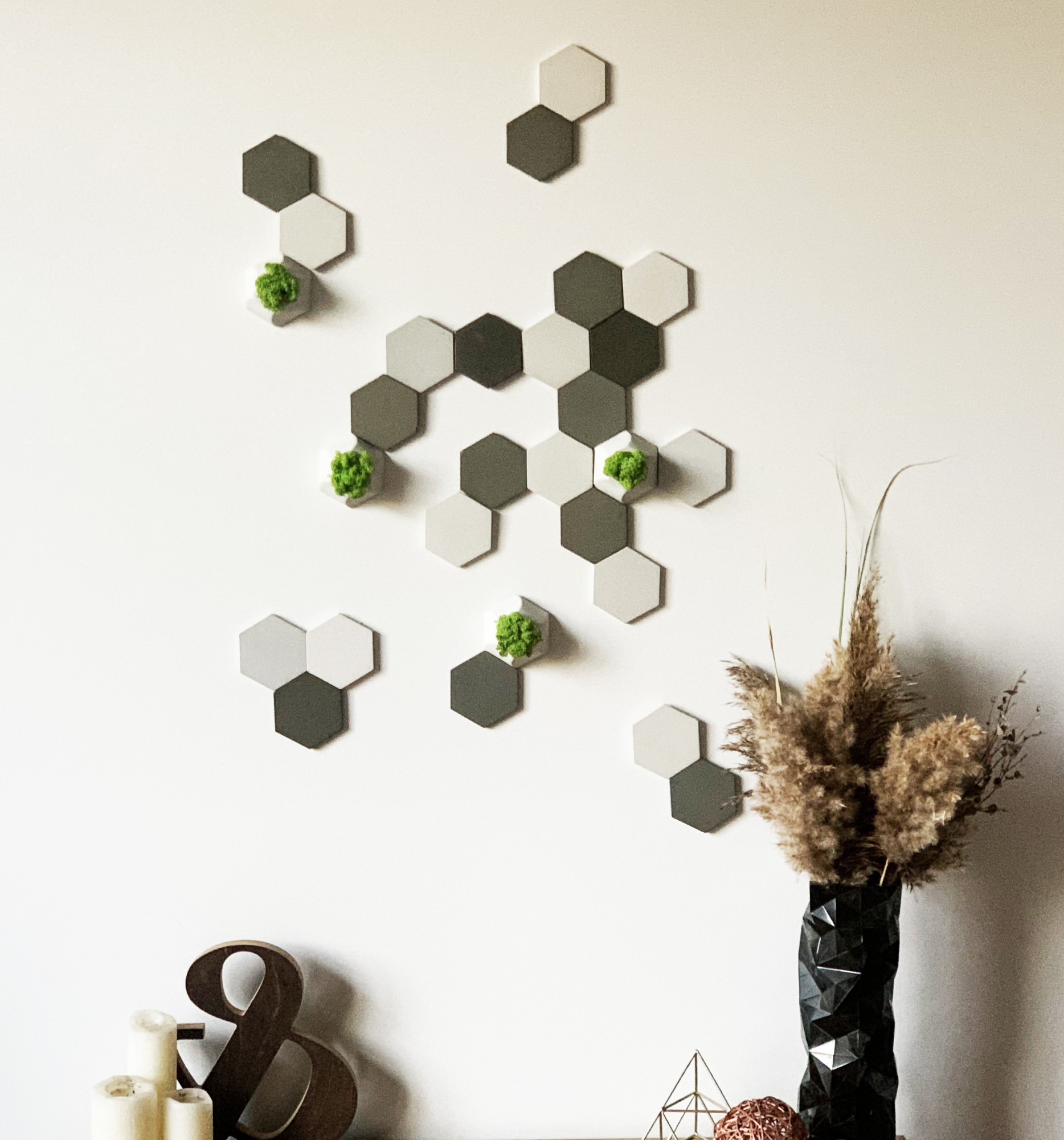 

Настенные Эко-панели Plitos бетонные плитки с мхом Businkos 3d pot Businkos tile Комплект M