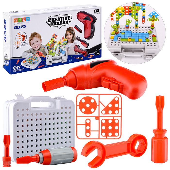 

Конструктор-мозаика "Магические пластины" DIY CXL200-64A 2в1-плоские+объемные, 214 деталей