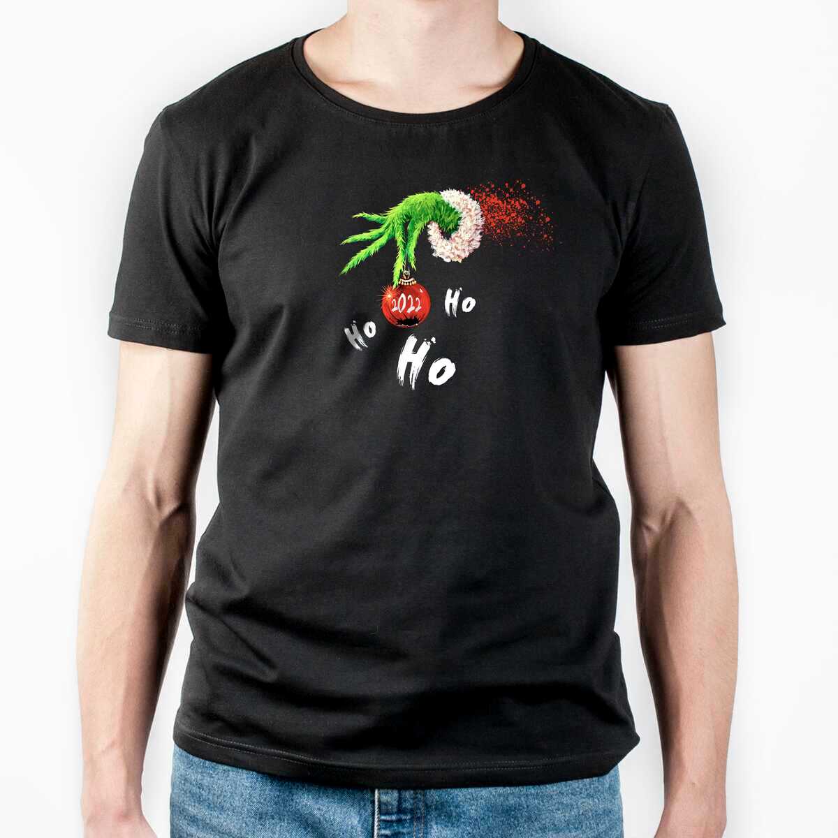 

мужская футболка "Grinch HO HO HO, мужская футболка "Grinch HO HO HO" (M)