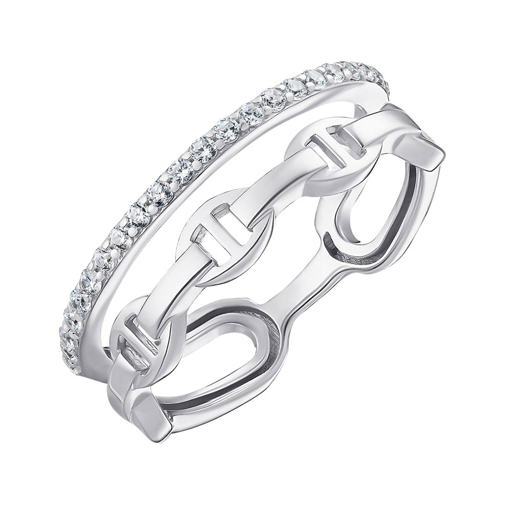 

Серебряное кольцо с фианитами 000148755 18.5 размера