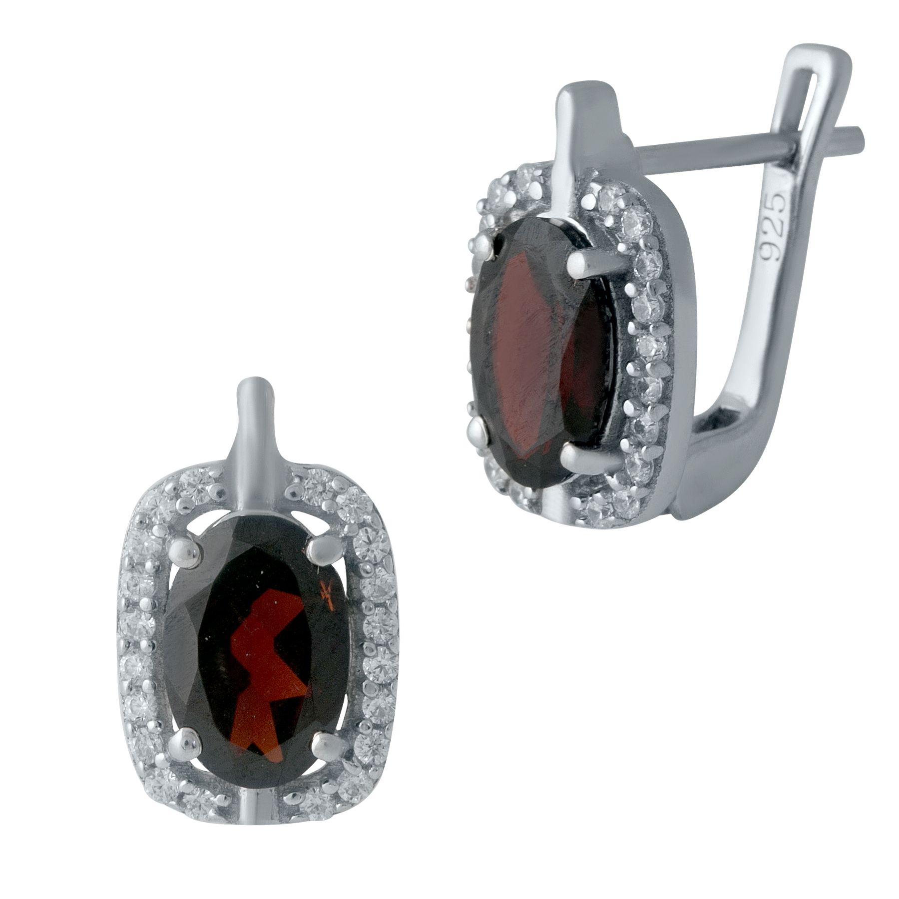 

Серебряные серьги MG с натуральным гранатом