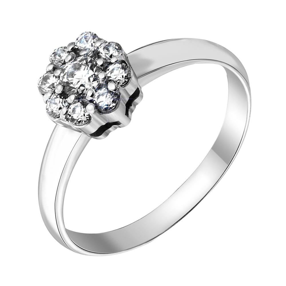 

Золотое кольцо в белом цвете с фианитом S Zirconia 000095168 16 размера