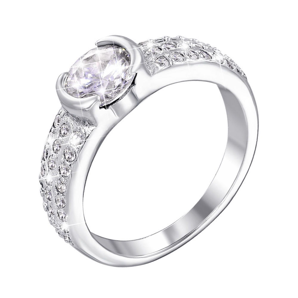 

Серебряное кольцо с цирконием 000140376 16 размера