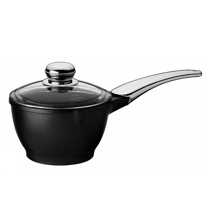 

ковш с металлической ручкой и стеклянной крышкой, 16см, 1.5л "fusion steel" RISOLI (00095fa/16tp-mg)