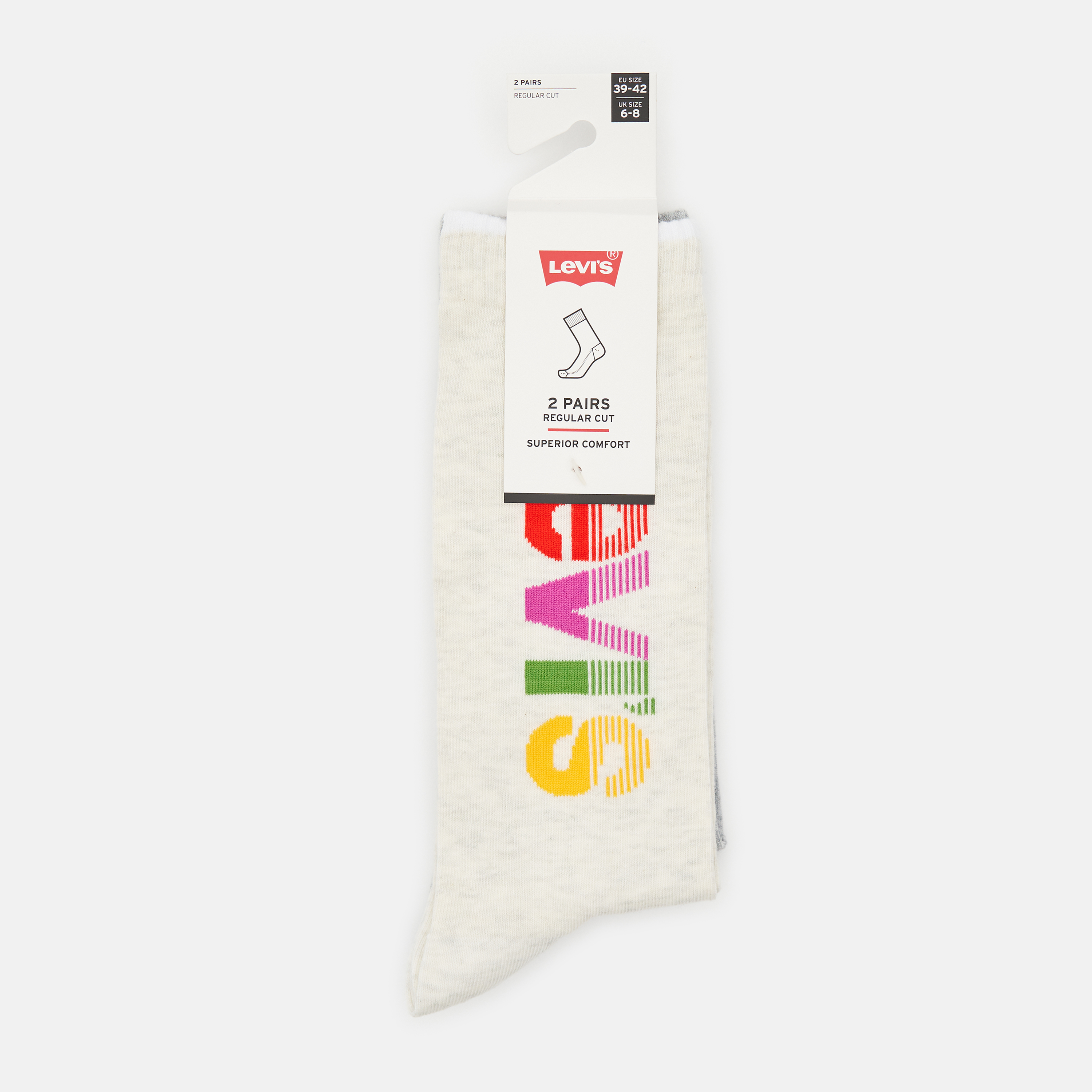 

Набор носков Levi's 701203940-004 35-38 2 пары White/Grey Melange