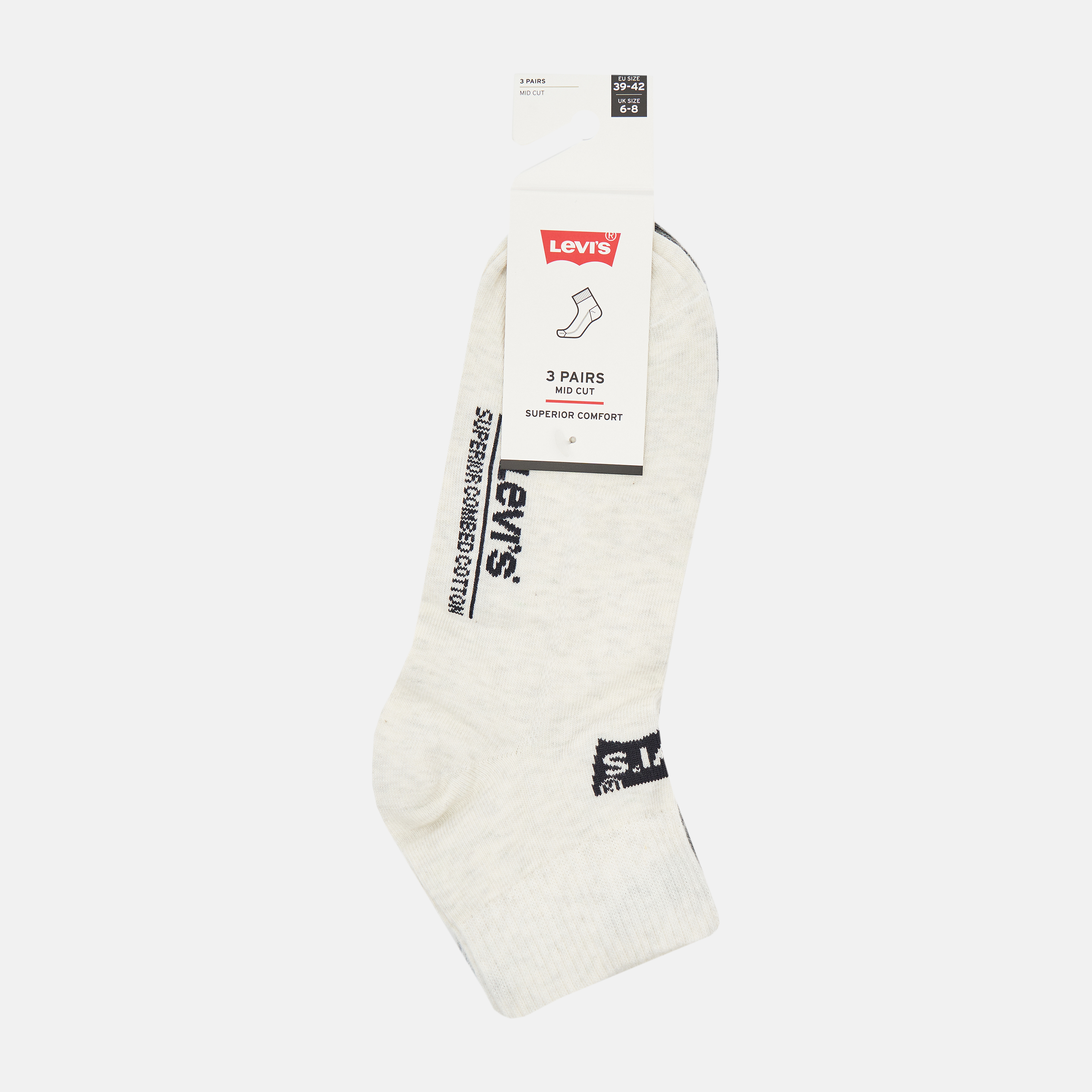 

Набор носков Levi's 903051001-005 - 3 пары Grey Combo, Набор носков Levi's 903051001-005 39-42 3 пары Grey Combo