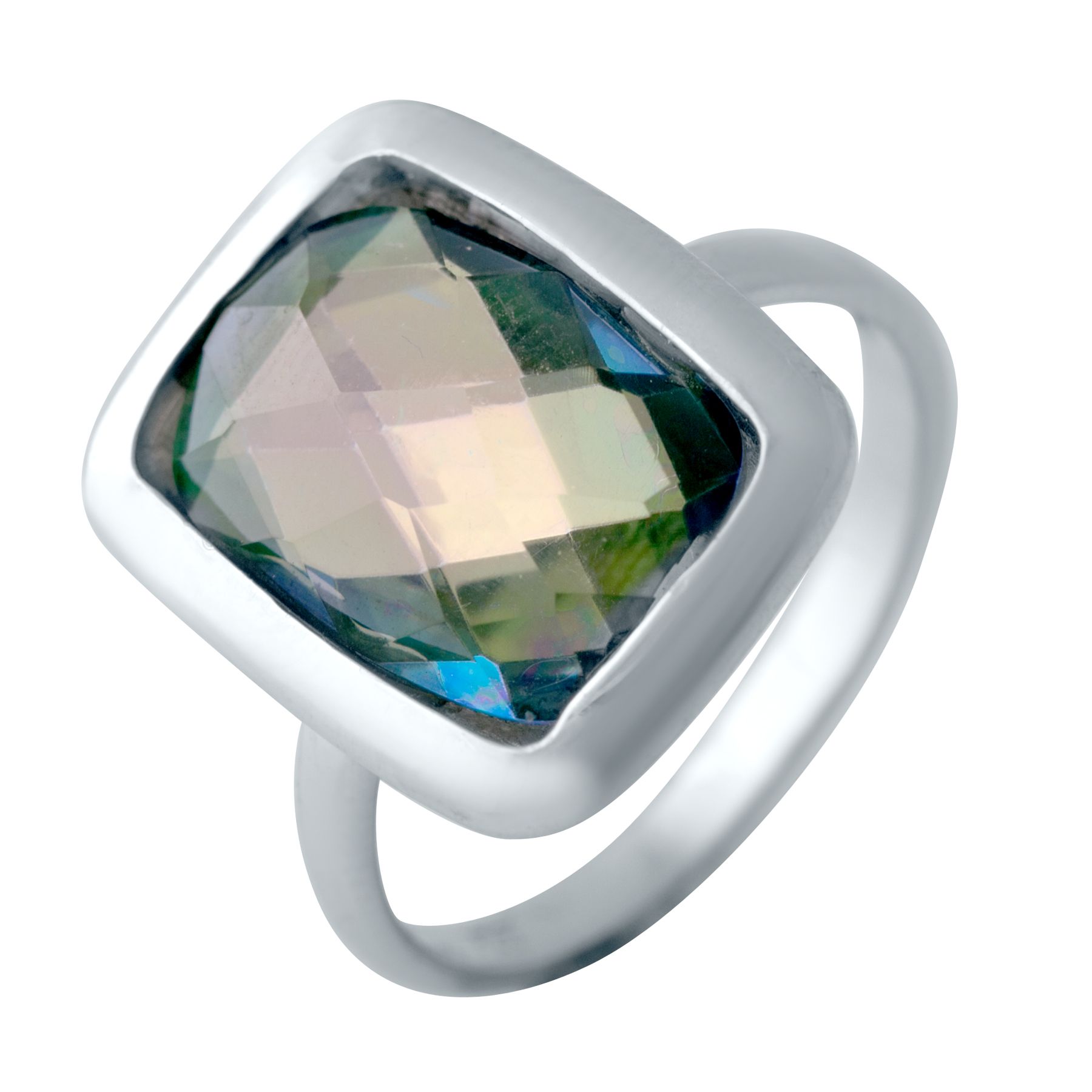 

Серебряное кольцо jill с мистик топазом 4.563ct 18.5 размер