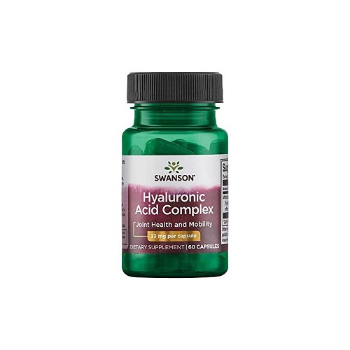 

Волосся, шкіра, нігті Swanson Hyaluronic acid complex 33mg, 60 капс.