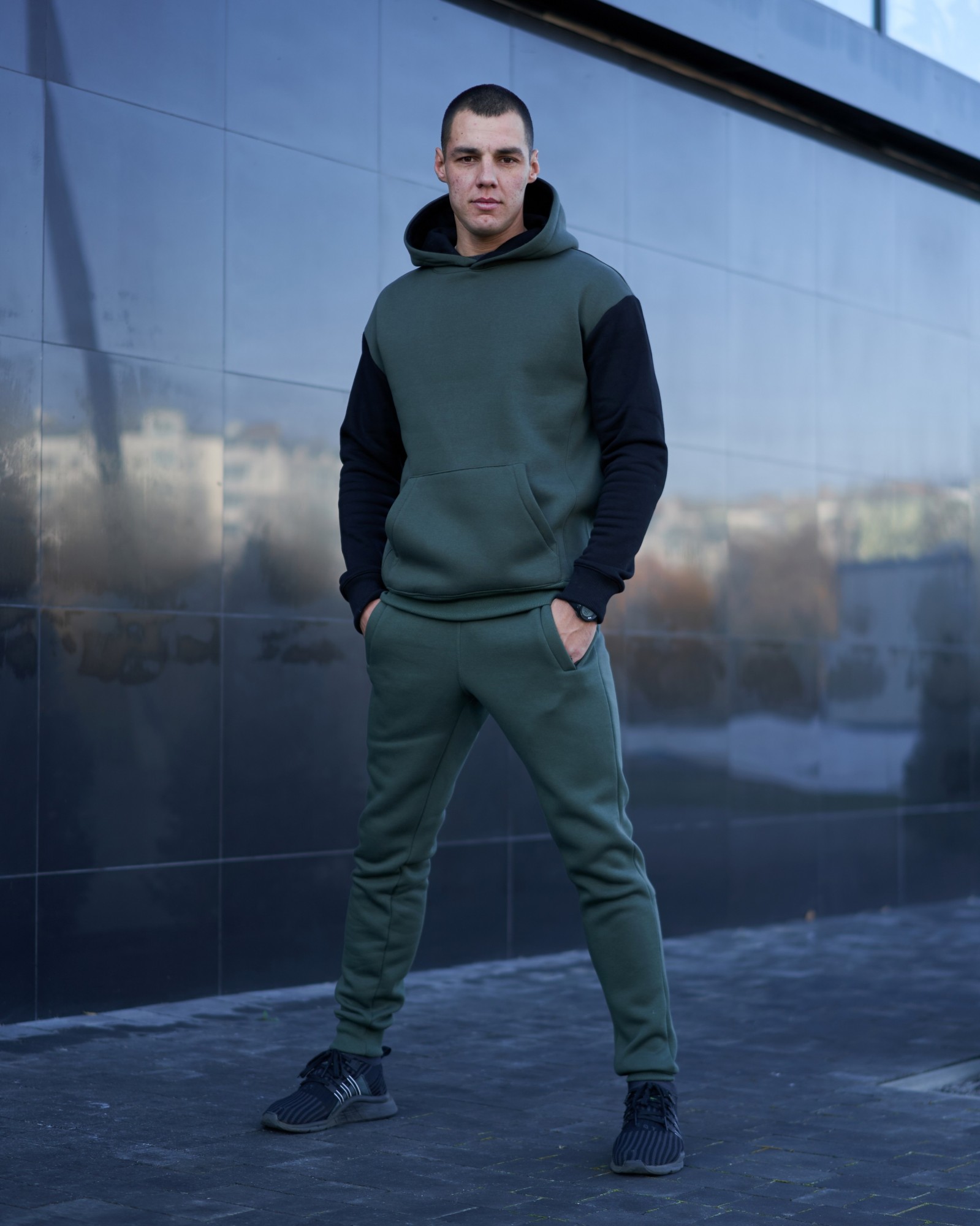 

Спортивный костюм зимний GR8 active wear модель 3661w3-хаки+ч размер XL